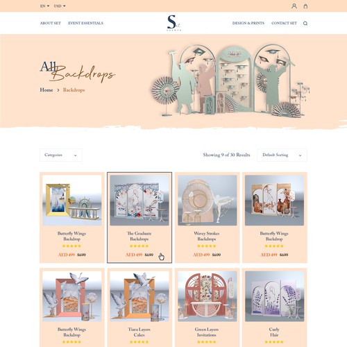 Develop an elegant website for a creative backdrops rental company Design by ⚡️unbox.style⚡️