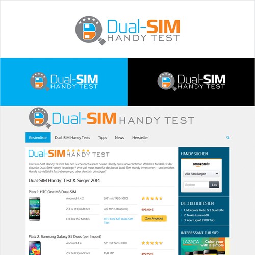 1 fresh logo for a website reviewing 2-SIM smartphones Design by XarXi