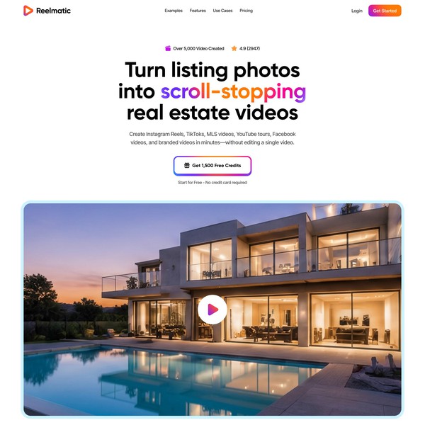 RealtyAI — Image-to-Video Website Design for Real Estate Agents