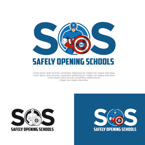 Logo for a group of Super Hero's working to get Kids back to school Design by Artosungging