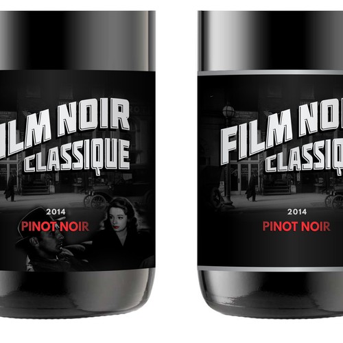 Movie Themed Wine Label - Film Noir Classique Diseño de milten