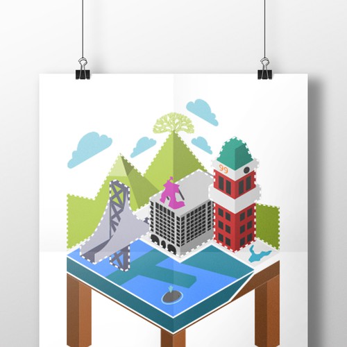 コンペ「Community Contest: Create a great poster for 99designs' new Oakland office (MULTIPLE WINNERS!)」のデザイン by favela designさん 