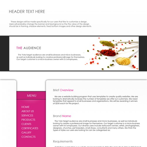 One page Website Templates Design von kpp0209
