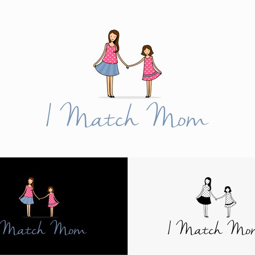 Create a clean, modern logo for a trendy mother/daughter matching