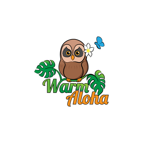 Logo with island feel with a kawaii owl anime mascot for Hawaii website Design by taradata