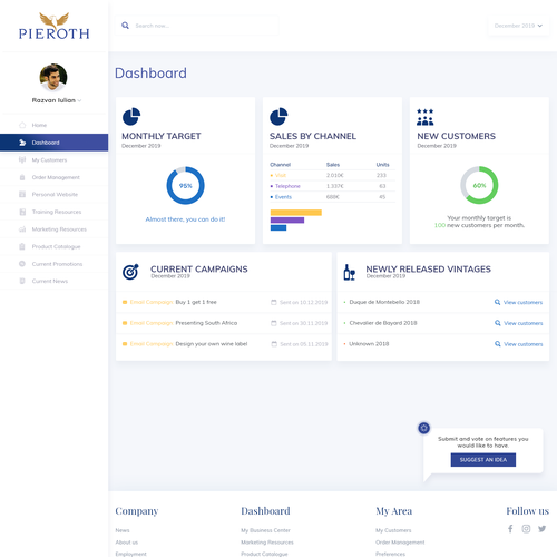 Design a user-centric Dashboard for Sales Reps Design by Răzvan I.