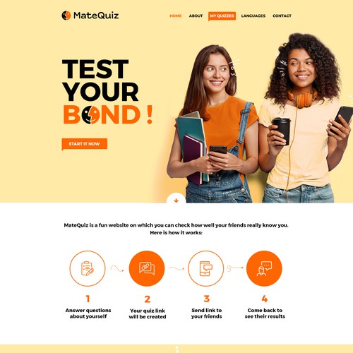 Redesign of a very popular quiz site (MateQuiz.com) Design by Habisoft ( ͡° ͜ʖ ͡°)