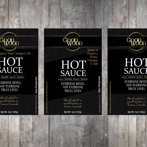 Bottle label for gourmet hot sauce -- a whole new approach to hot sauce marketing Design by OrangeCrush