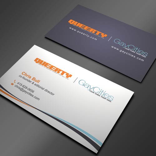 Create new business card design for GayCities, Inc., which runs Queerty.com and GayCities.com,  Design by rikiraH