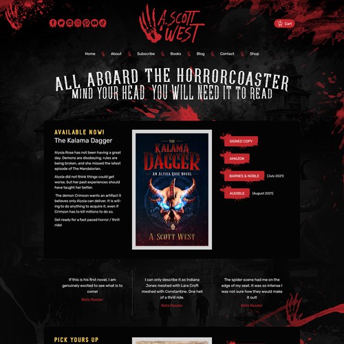 Website Redesign for Horror Author - Get Creepy! Design by pixelwebplanet
