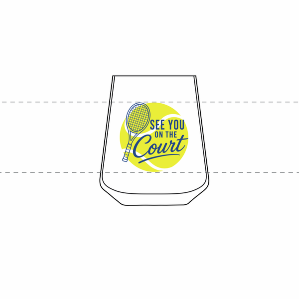 Illustration for drinking glasses inspired by golf and tennis