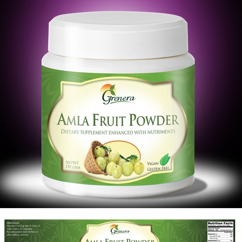 Amla Fruit Powder Label Design by sprocket33