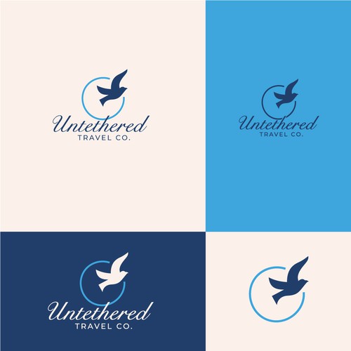 whimsical logo for travel agency that depicts an untethered lifestyle Design by FoxCody