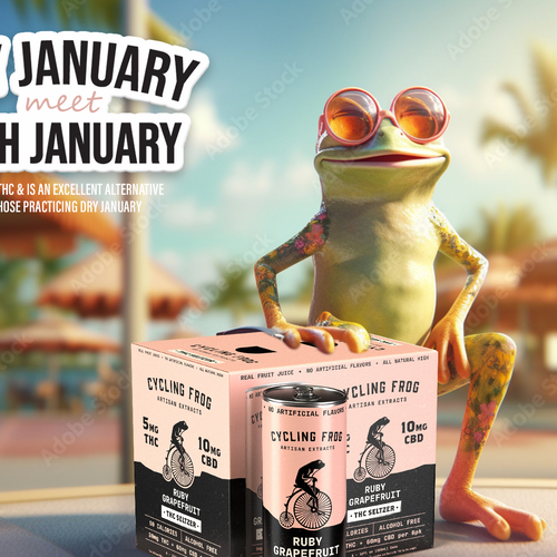 Create a 'Dry January meets High January' poster.  Have Fun, Be Creative, Open to all suggestions. Design von karundesigns