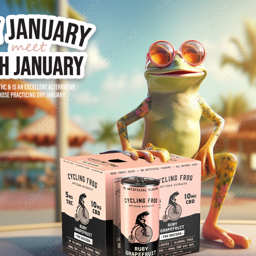 Create a 'Dry January meets High January' poster.  Have Fun, Be Creative, Open to all suggestions. Design by karundesigns