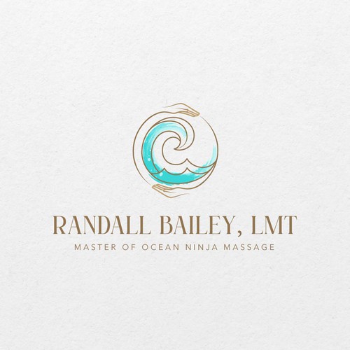 Design a logo for a massage therapist.  Looking for a logo with an Ocean wave and hand print. Design by Manan°n