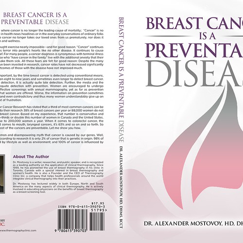 Create a catchy book cover for Breast Cancer Is A Preventable Disease Design by Cover Belle