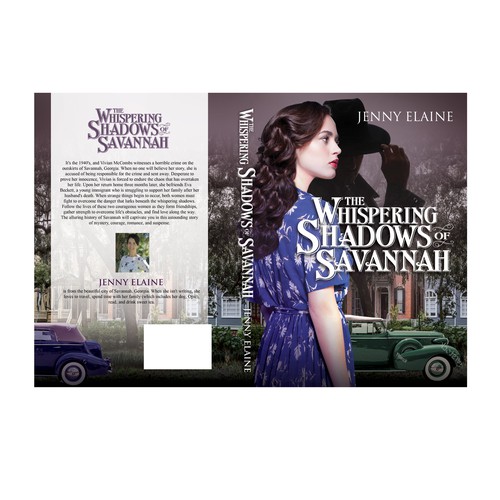 Create a stunning book cover with a 1940s lady, an air of mystery, and images of Savannah, Georgia Design by TRIWIDYATMAKA