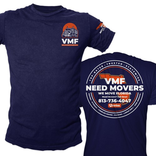 Bold, Professional T-Shirt Design for Veteran-Owned Moving Company (VMF Movers) Design by KartiK 2002