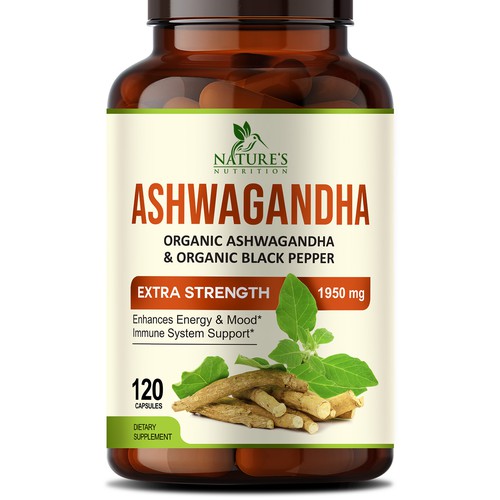 Natural Ashwagandha Capsules Design Needed for Nature's Nutrition-ontwerp door sapienpack