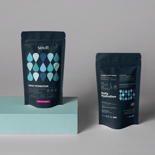 Design eye catching packaging for a premium hydration powder based in USA Design by Menna_77