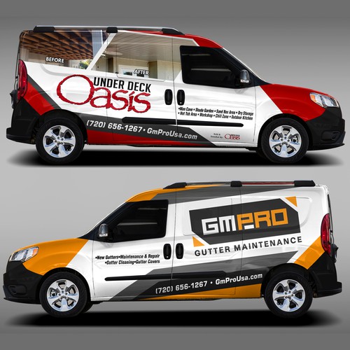 Syns&Graphix™さんのCreate a van wrap advertising 2 businesses on 1 van (half/half)デザイン