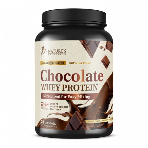 Tasty Whey Protein Chocolate Design Needed for Nature's Nutrition Design by Davi Giolo ★