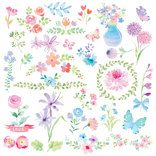 Spring Summer Flowers Emoticon Stickers Stamp Sets For Photo Editing App みんな大好き 花のスタンプ募集 オシャレなコラージュアプリで利用 スタンプ素材募集 Illustration Or Graphics Contest 99designs