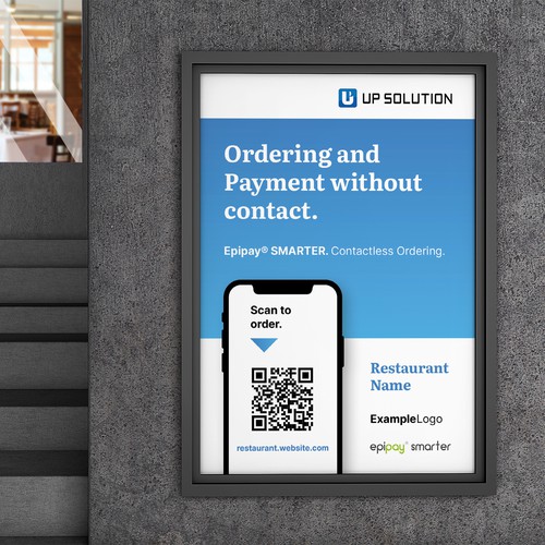 Contactless QR code store front poster to grab attention Design by mw mediendesign