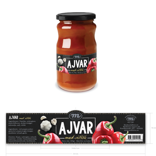Label production for Ajvar Design by Lucky Pen
