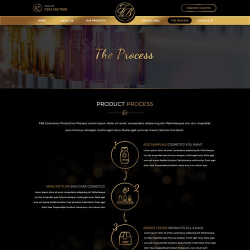 Black & gold themed website design Réalisé par MyCreativeMind