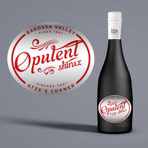 Wine label design. Change suggestions for existing front label. Design by Designer Group