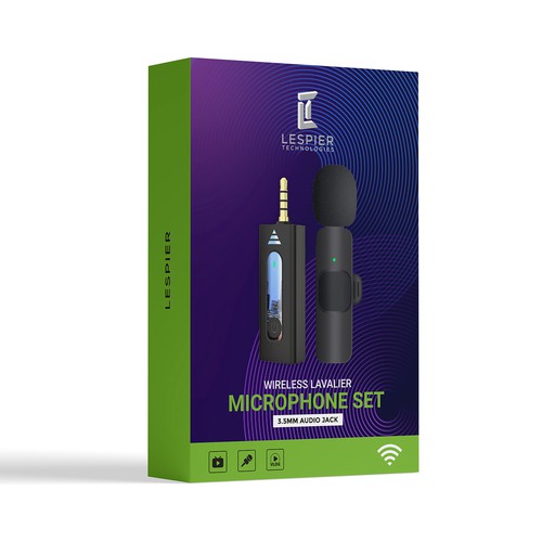 Need modern & catchy packaging design for wireless microphone set Design by Shreya007⭐