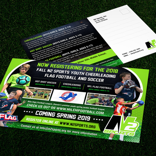 Exciting nfl flag youth football flyer for schools, Postcard, flyer or  print contest