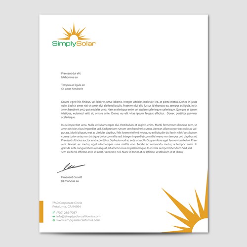 "Renewable Energy Company Letterhead" Design réalisé par CurveSky™ ☑️