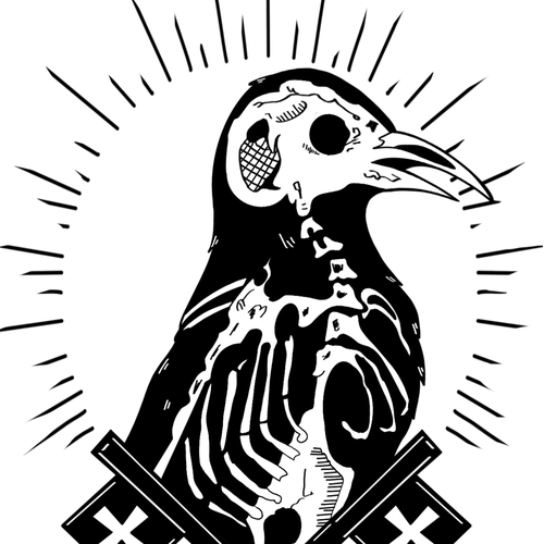 Gothic Raven tattoo Design von Thaís Rangel