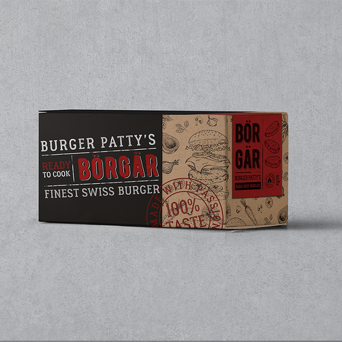 NEW Burger Patty Packaging - Food Service Design by leonelbalza