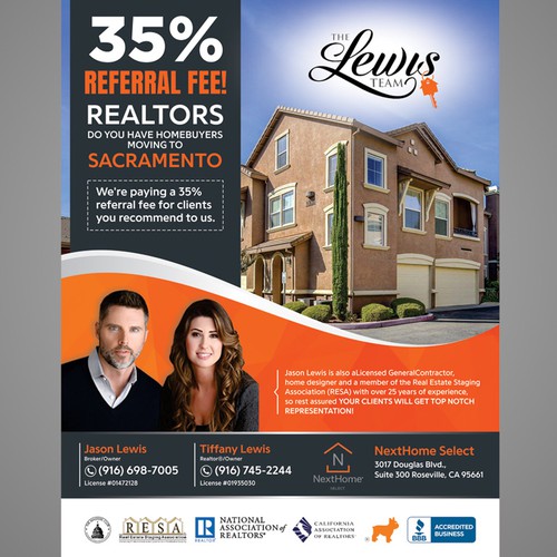 Create a captivating flyer for Real Estate Team Design by Dzhafir