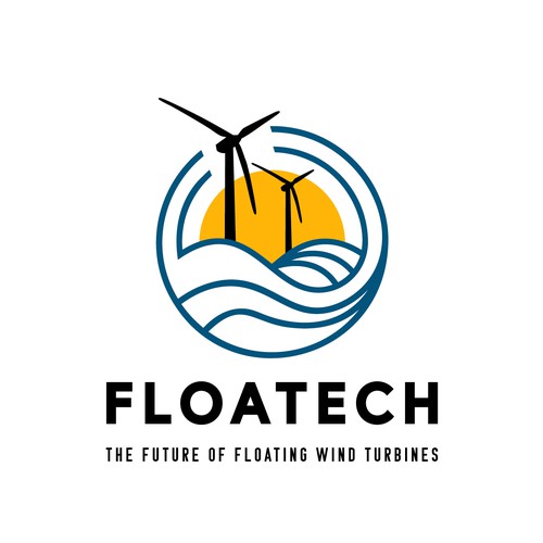 Creation of a logo for a wind turbine research project: FLOATECH Design by Jay Little Design