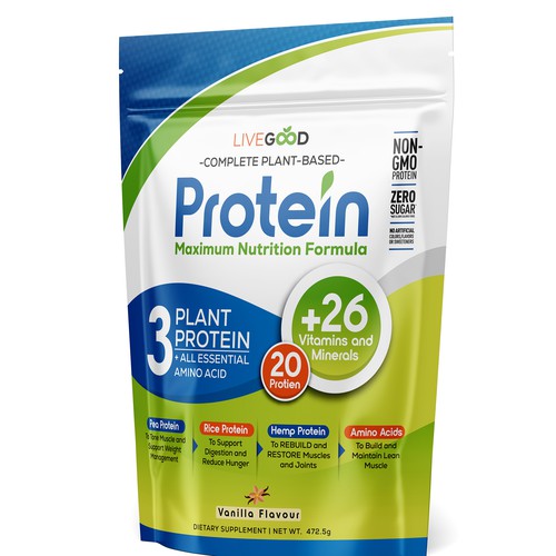 ***GUARANTEED PRIZE*** - LABEL DESIGN for Protein Powder -*****NEW***** Design by JOHN's_AlphaCreation