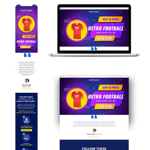 Design a compelling limited time offer landing page for football fans Design by Pixtech