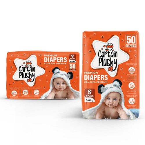 Packaging for playful baby diapers brand Design by M.Siddique