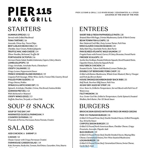 Gastropub Menu ReDesign Menu contest