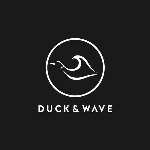 Coastal lifestyle brand featuring a mallard duck and wave, appeal to outdoor enthusiasts and surfers Diseño de Ye_eS