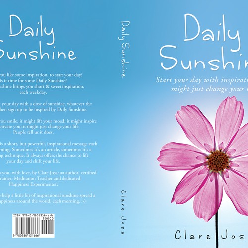 Daily Sunshine Book Cover - help people feel inspired, every day, and perhaps even change the world! Design by line14