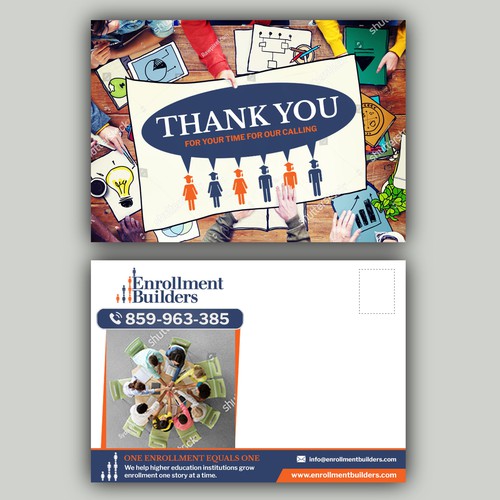 Design a thank you card for us to send to clients using our ad creative as inspiration Design by allMarv