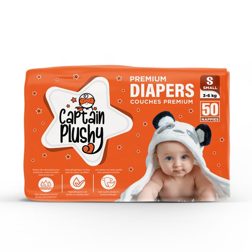 Packaging for playful baby diapers brand Design by M.Siddique