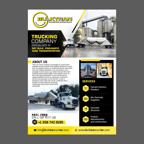 Trucking company marketing flyer Réalisé par Logicainfo ♥