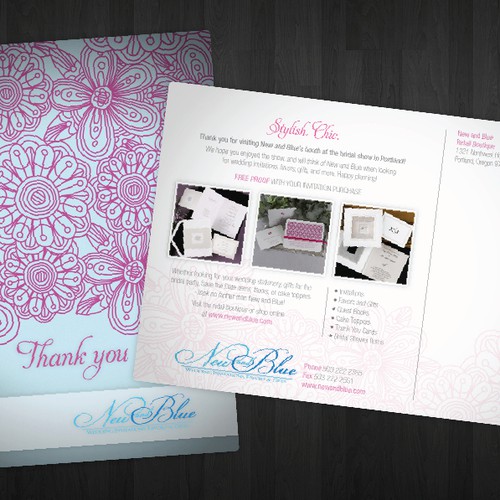 Upscale Wedding Invitation Boutique Postcard Design por kraftwork