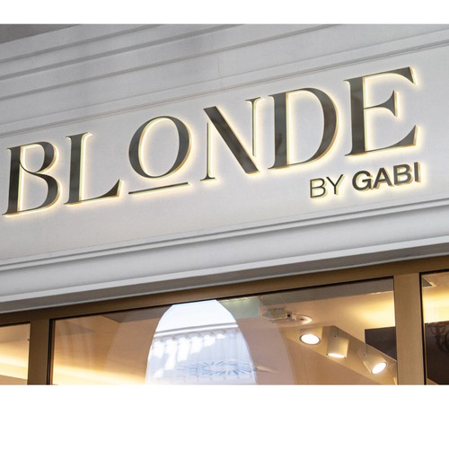 "Cool, Bold, Modern logo for a blonde specializing hair stylist." winning Postcard, flyer or print